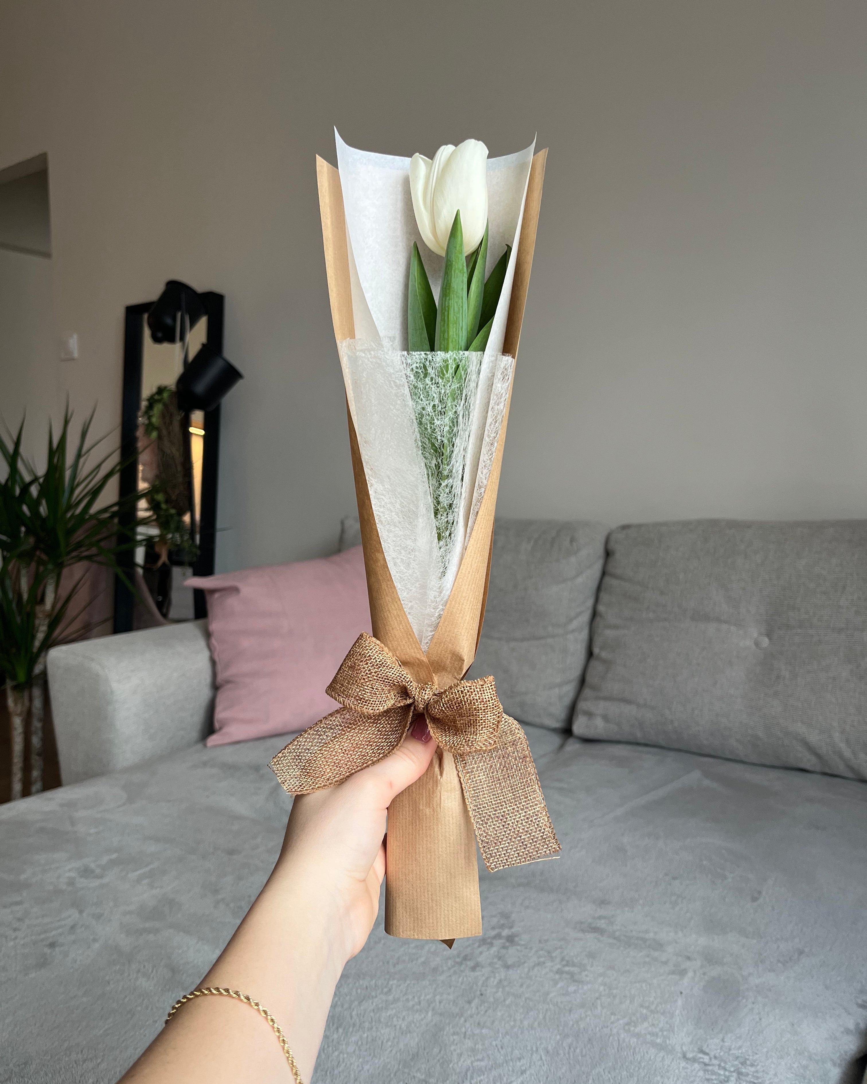 Tulipán - 1 szál díszcsomagolásban